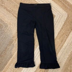 Zara cropped pants with ruffle detail